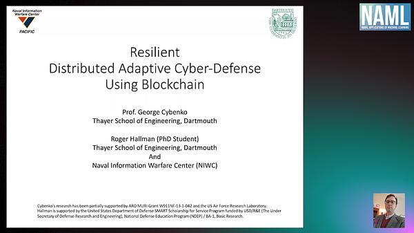 Resilient Distributed Adaptive Cyber-Defense Using Blockchain