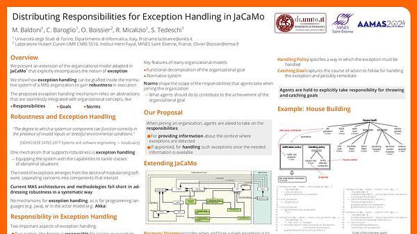 Distributing Responsibilities for Exception Handling in JaCaMo