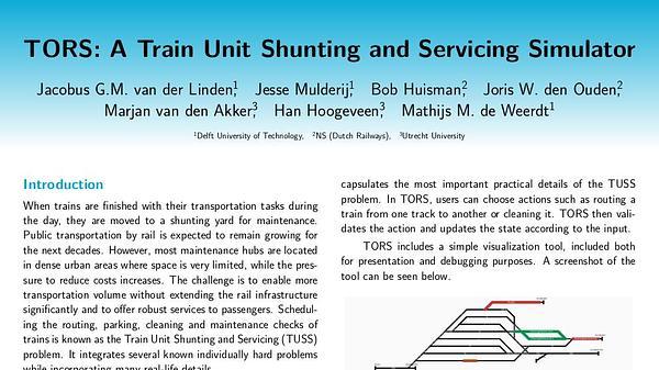 TORS: A Train Unit Shunting and Servicing Simulator