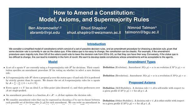How to Amend a Constitution? Model, Axioms, and Supermajority Rules