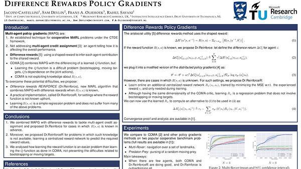 Difference Rewards Policy Gradients