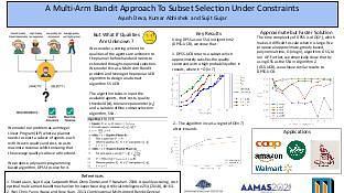 A Multi-Arm Bandit Approach To Subset Selection Under Constraints