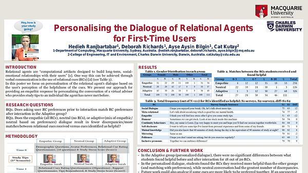 Personalising the Dialogue of Relational Agents for First-Time Users
