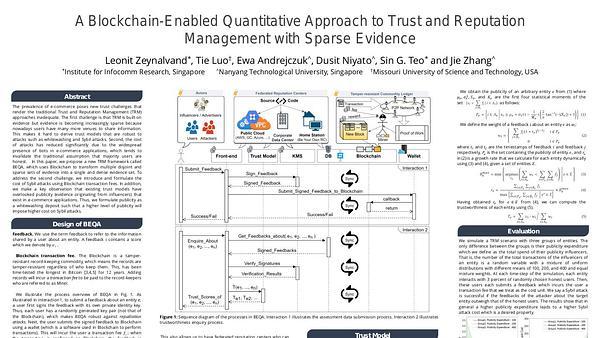 A Blockchain-Enabled Quantitative Approach to Trust and Reputation Management with Sparse Evidence