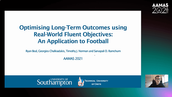Optimising Long-Term Outcomes using Real-World Fluent Objectives: An Application to Football