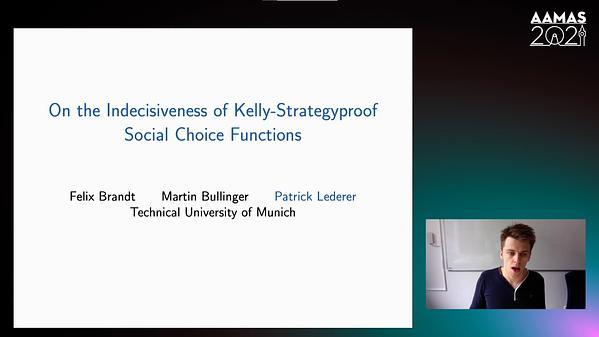 On the Indecisiveness of Kelly-Strategyproof Social Choice Functions