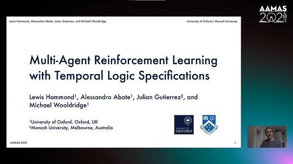 Multi-Agent Reinforcement Learning with Temporal Logic Specifications