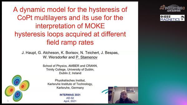 A dynamic model for the hysteresis of CoPt multilayers and its use for the interpretation of MOKE hysteresis loops aquired at different field ramp rates