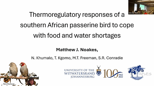 Thermoregulatory responses of a southern African passerine bird to cope with food and water shortages
