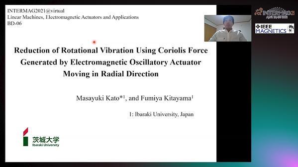  Reduction of Rotational Vibration Using Coriolis Force Generated by Electromagnetic Oscillatory Actuator Moving in Radial Direction