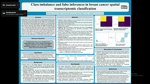 Class Imbalance and False Inference in Breast Cancer Spatial Transcriptomic Classification