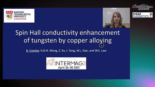  Spin Hall conductivity enhancement of tungsten by copper alloying