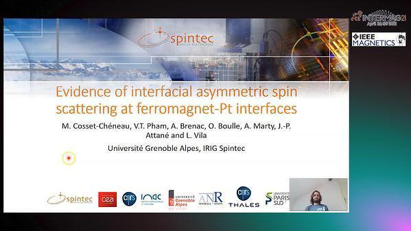  Role of the interfacial asymmetric spin scattering at ferromagnet-Pt interfaces