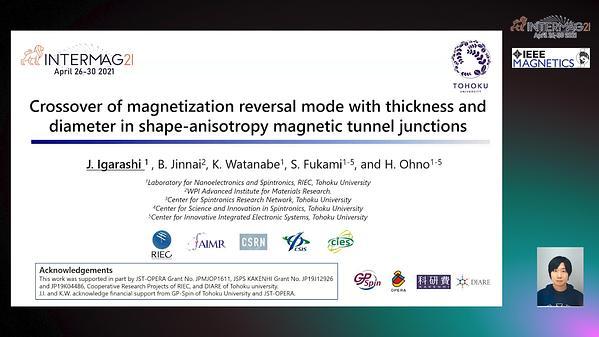  Crossover of magnetization reversal mode with thickness and diameter in shape-anisotropy magnetic tunnel junctions