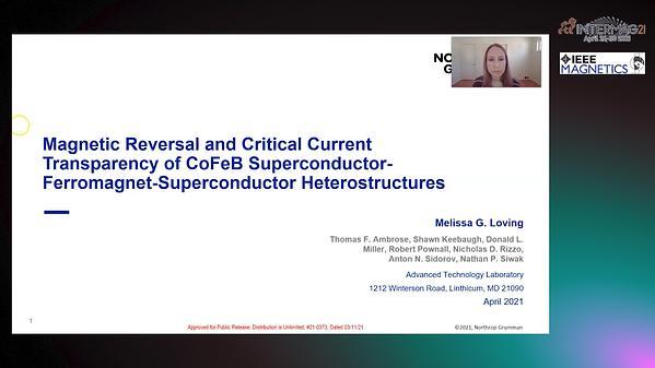  Magnetic Reversal and Critical Current Transparency of CoFeB Superconductor-Ferromagnet-Superconductor Heterostructures