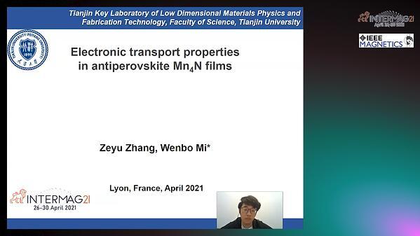  Electronic transport properties of antiperovskite Mn4N epitaxial films