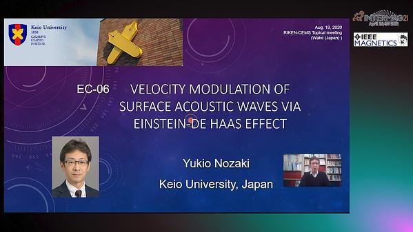  Velocity Modulation of Surface Acoustic Waves via Einstein-de Haas Effect