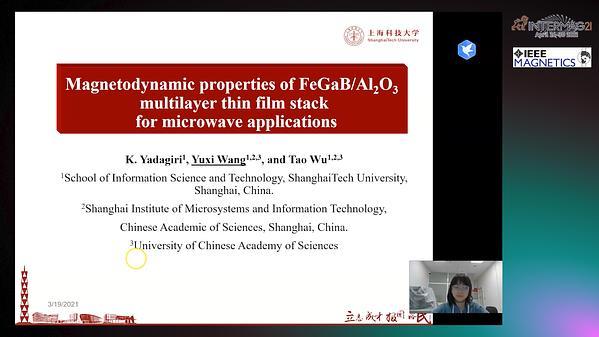  Magnetodynamic properties of FeGaB/Al2O3 multilayer thin film stack for microwave applications