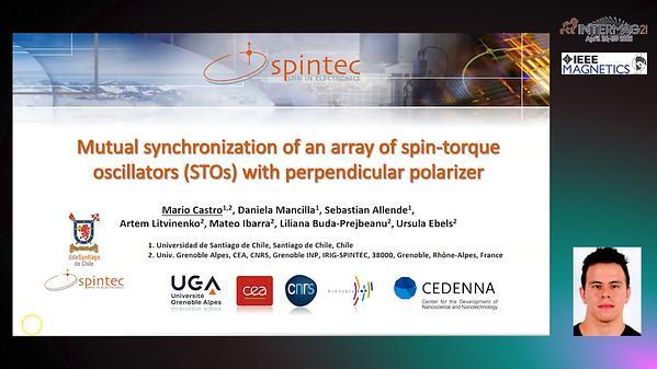  Mutual synchronization of an array of spin-torque oscillators with perpendicular polarizer