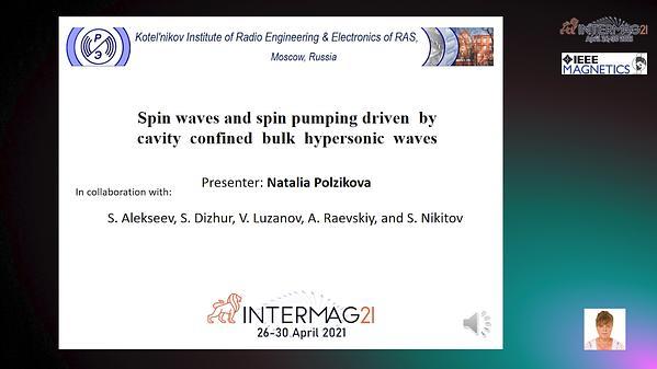  Spin Waves and Spin Pumping Driven by Cavity Confined Bulk Hypersonic Waves