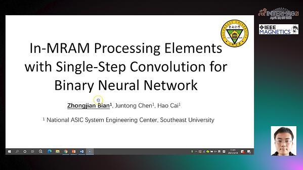  In-MRAM Processing Elements with Single-Step Convolution for Binary Neural Network