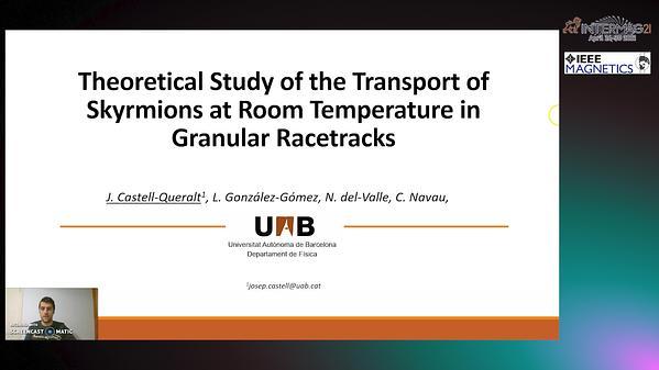  Theoretical Study of theTransport of Skyrmions at Room Temperature in Granular Racetracks