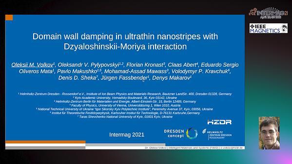  Domain wall damping in ultrathin nanostripes with Dzyaloshinskii-Moriya interaction
