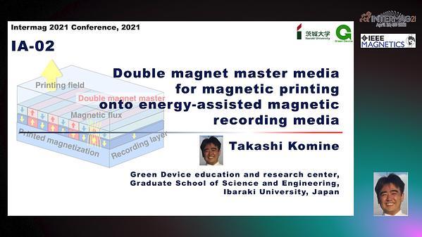  Double magnet master media for magnetic printing onto energy-assisted magnetic recording media