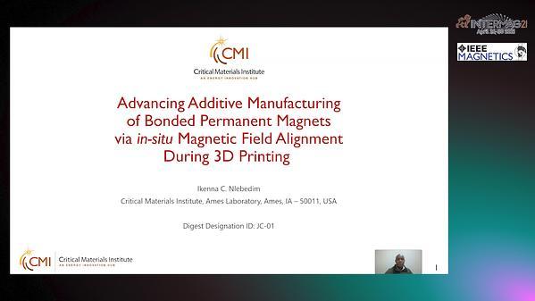  Advancing Additive Manufacturing of Bonded Permanent Magnets via in-situ Magnetic Field Alignment During 3D Printing