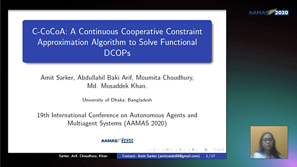 C-CoCoA: A Continuous Cooperative Constraint Approximation Algorithm to Solve Functional DCOPs