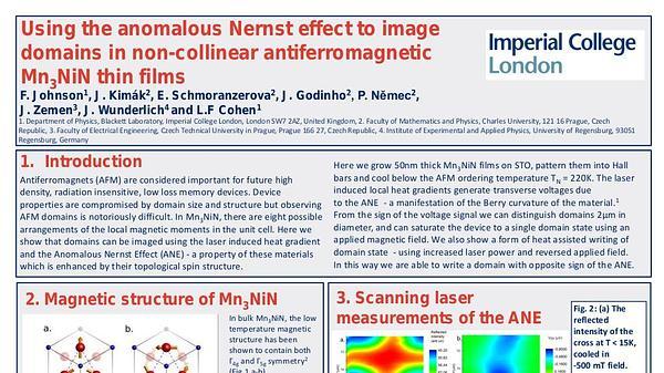 Using the anomalous Nernst effect to image domains in non collinear antiferromagnetic Mn3NiN thin films