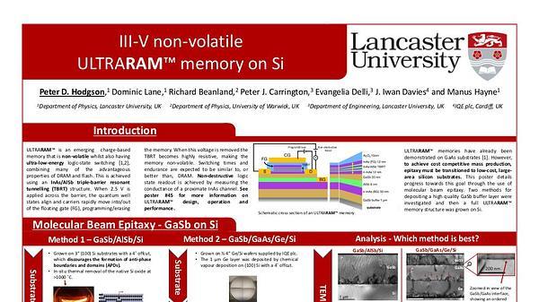 III-V non-volatile ULTRARAM™ memory on Si