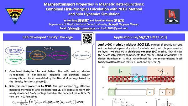 Magnetotransport Properties in Magnetic Heterojunctions: Combined First-Principles Calculation with NEGF Method and Spin Dynamics Simulation