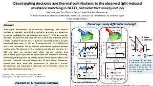 Disentangling electronic and thermal contributions to the observed light-induced resistance switching in BaTiO3 ferroelectric tunnel junction