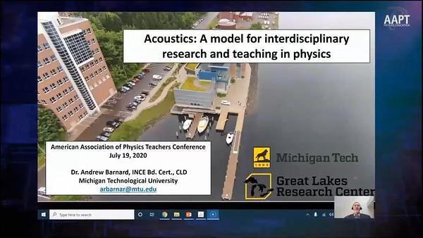 Acoustics: A model for interdisciplinary research and teaching in physics