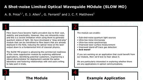 A Shot-Noise Limited Optical Waveguide Module