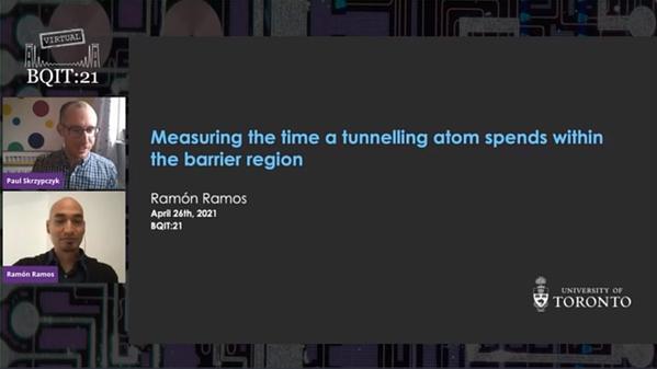 Measurement of the time spent by a tunnelling atom within the barrier region