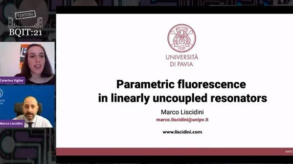 Parametric fluorescence in linearly uncoupled resonators