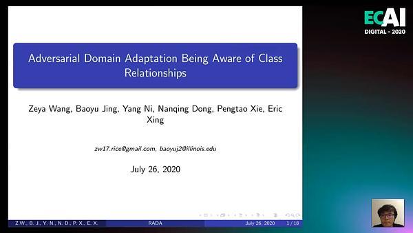 Adversarial Domain Adaptation Being Aware of Class Relationships