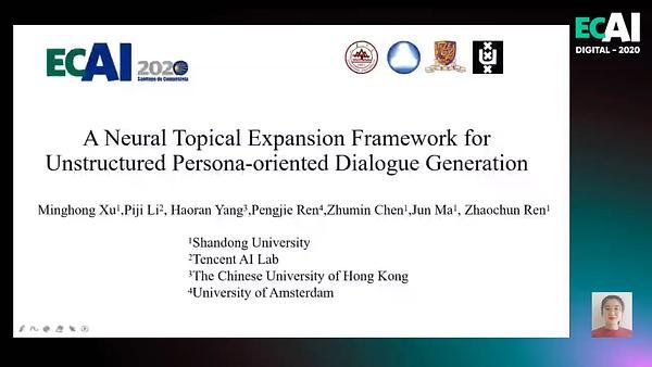 A Neural Topical Expansion Framework for Unstructured Persona-oriented Dialogue Generation
