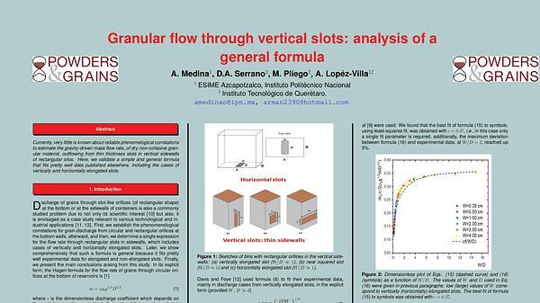 Granular flow through vertical slots: analysis of a general formula
