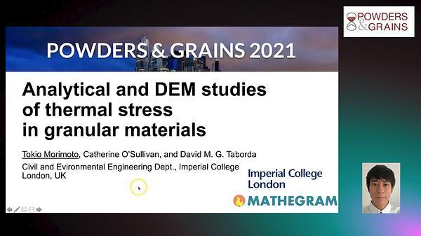 Analytical and DEM studies of thermal stress in granular materials