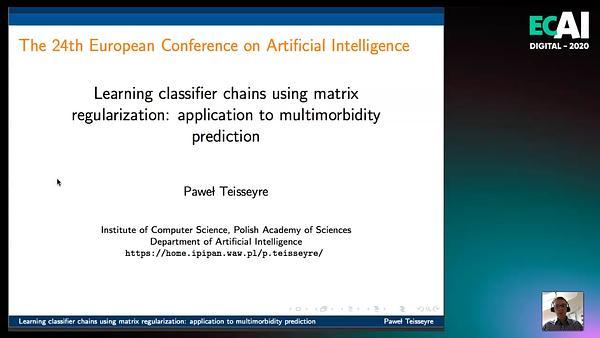 Learning classifier chains using matrix regularization: application to multimorbidity prediction