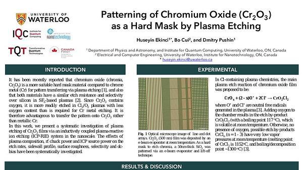 Patterning of Chromium Oxide (Cr2O3) as a Hard Mask by Plasma Etching