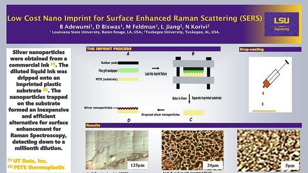 Low Cost Nano Imprint for Surface Enhanced Raman Scattering