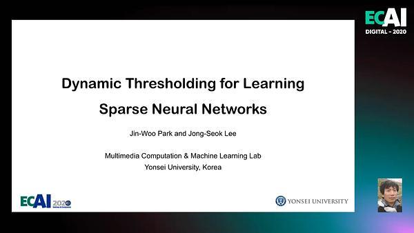 Dynamic thresholding for learning sparse neural networks