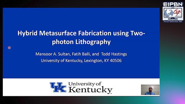 Hybrid Metasurface Fabrication Using Two-photon Lithography