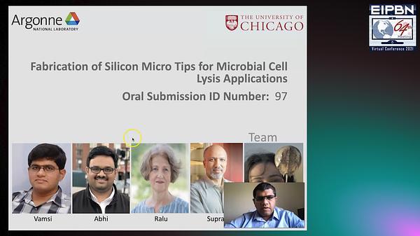 Fabrication of Silicon Micro Tips for Microbial Cell Lysis Applications