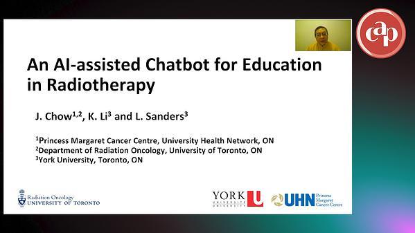 An AI-assisted Chatbot for Education in Radiotherapy