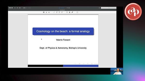 Cosmology on the Beach: a formal analogy